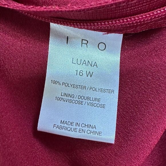 IRO Luana Lace-Up Crepe Top in Wine Size 38 - Picture 9 of 10